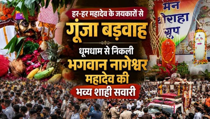 बड़वाह में नागेश्वर महादेव की भव्य शाही सवारी और बाबा बर्फानी की झांकी